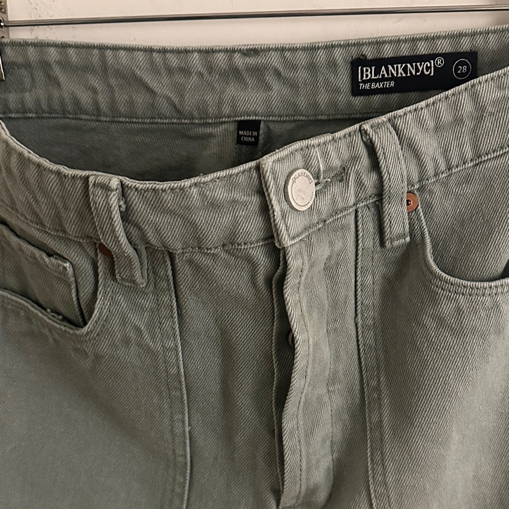 BLANKNYC The Baxter Ribcage Straight Leg Jeans Size 28 in Sage